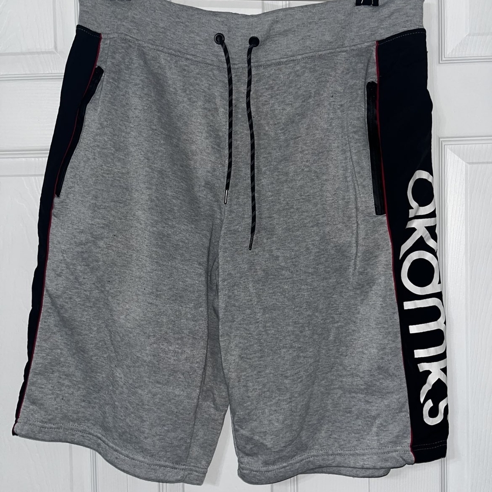 Akademiks Gray and Black Athletic Shorts